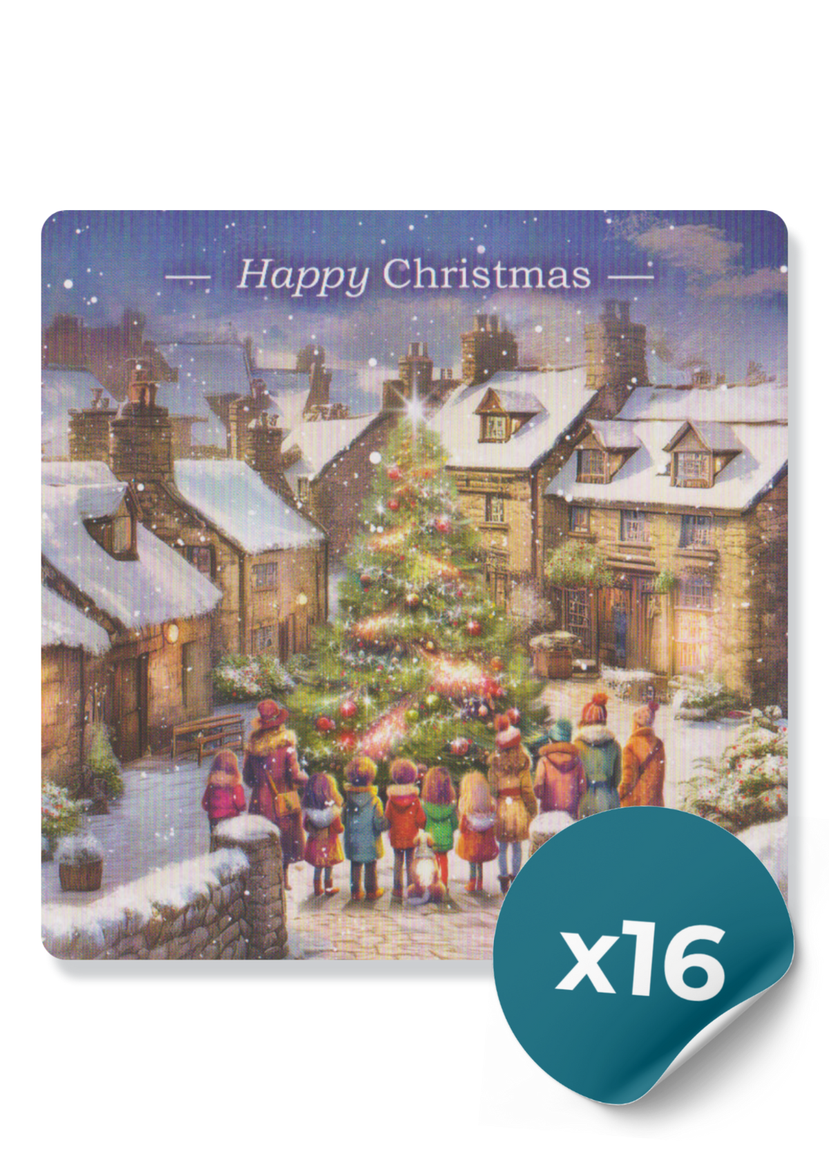 Christmas Cards: Snowy Villages (16 Cards)