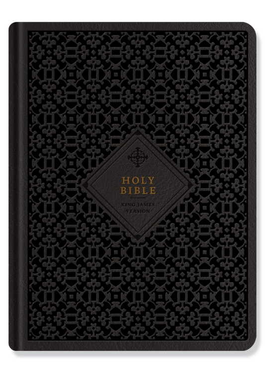 KJV Wide Margin Ornate Tile Bible (Black)