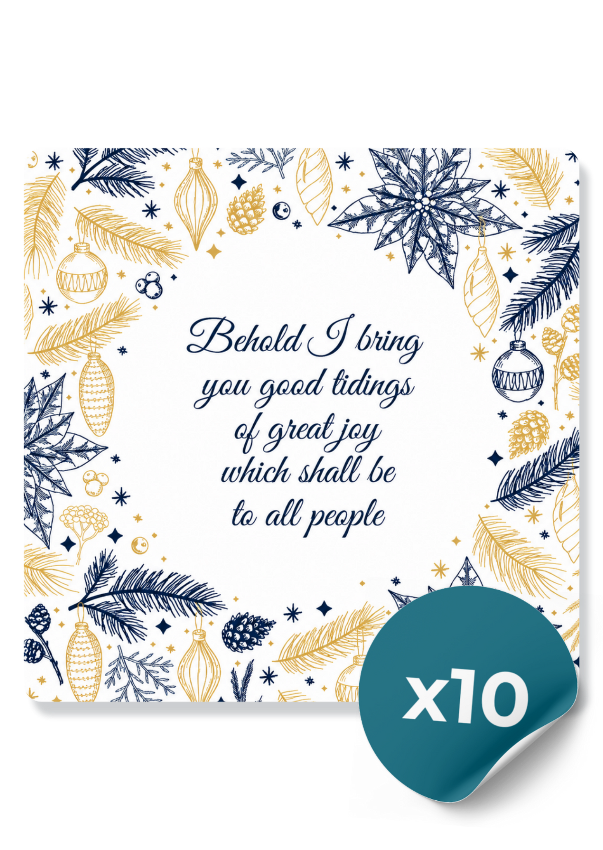 Christmas Cards: Good Tidings of Great in Gold Joy (10 Cards)