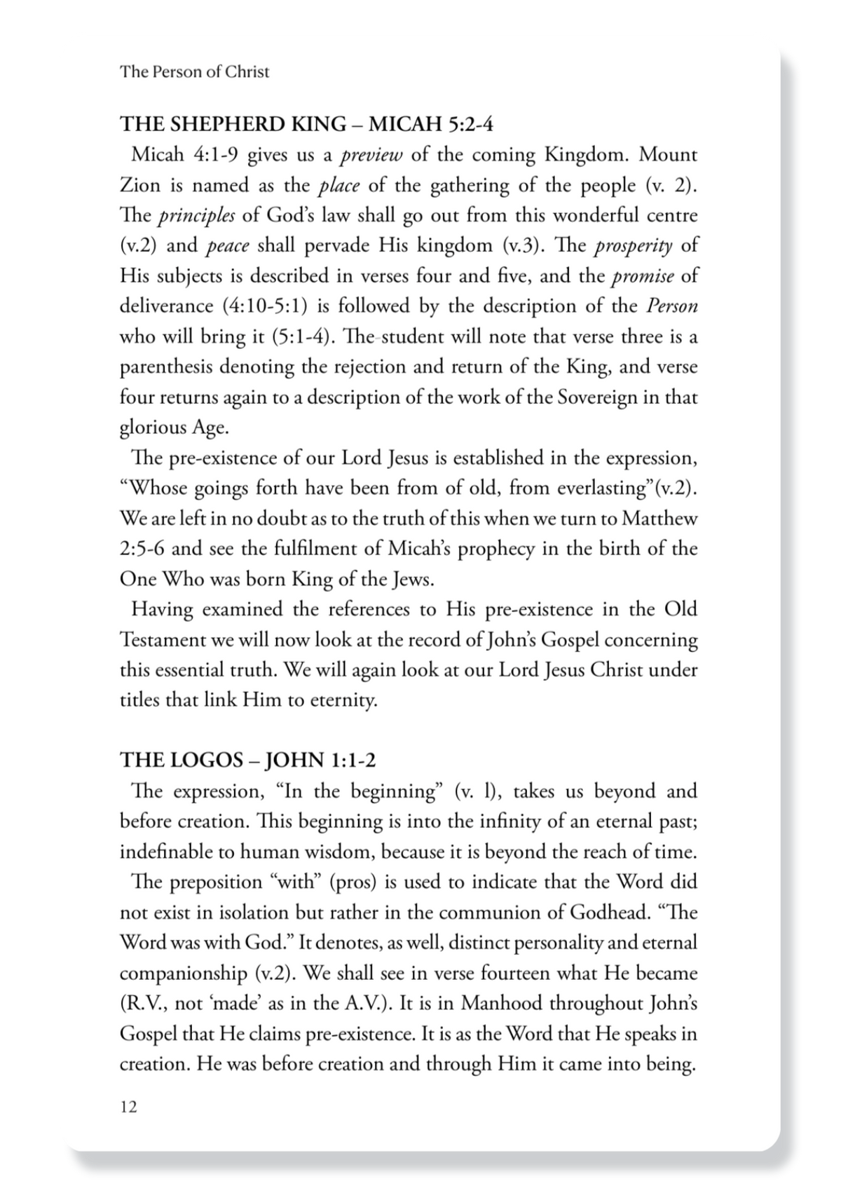 The Person Of Christ