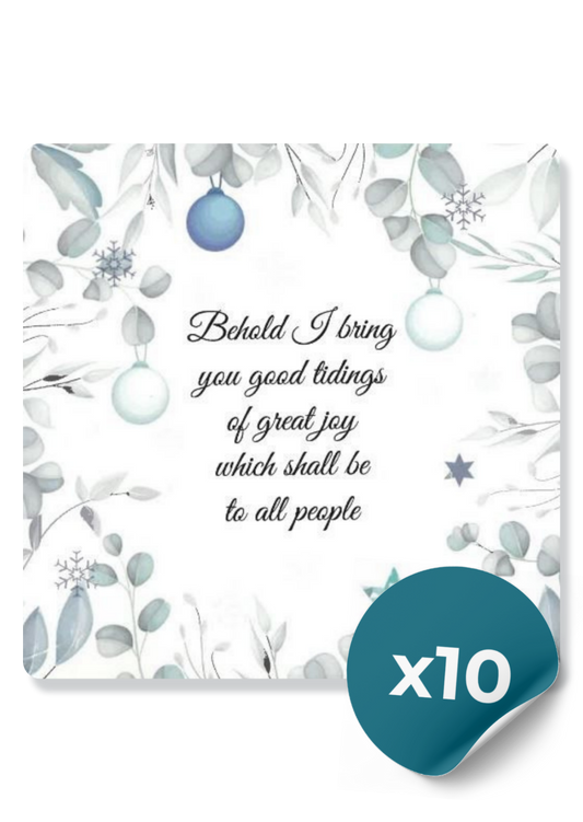 Christmas Cards: Good Tidings of Great Joy in Silver (10 Cards)