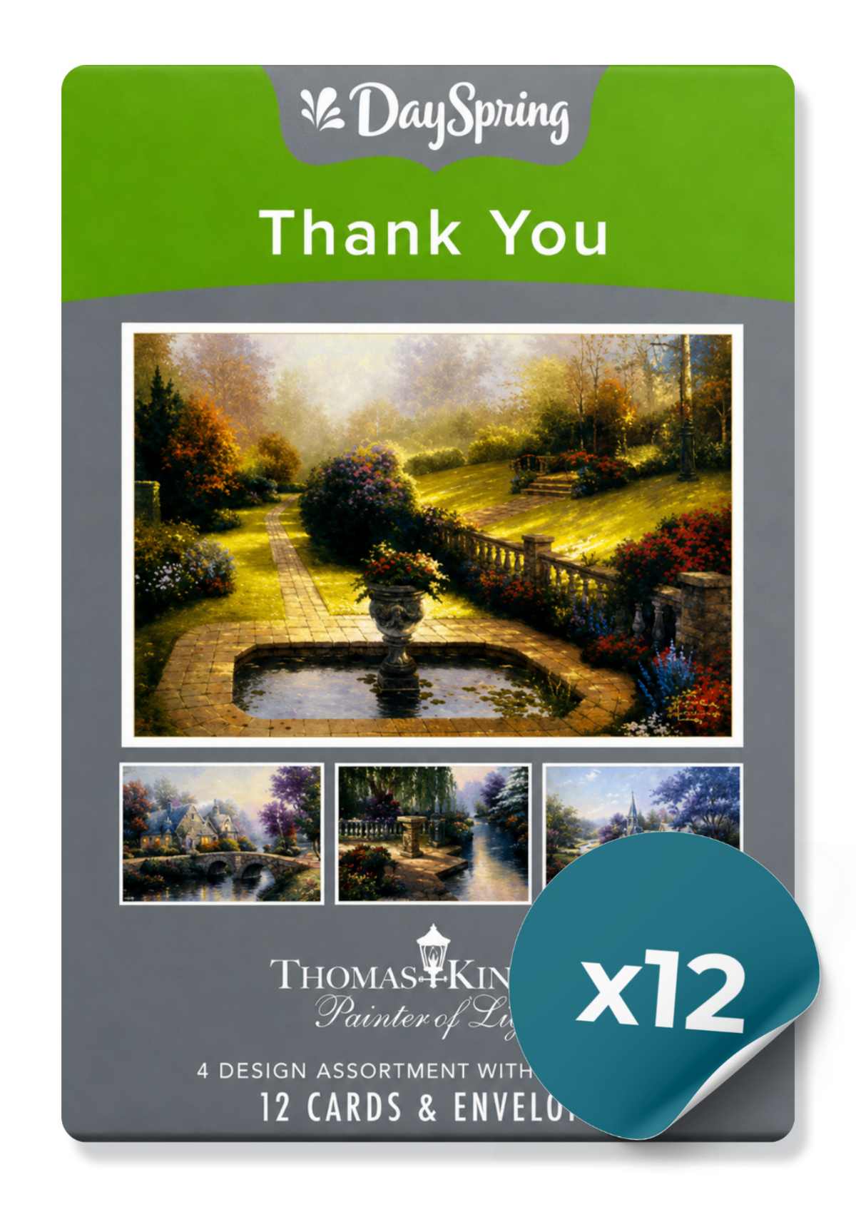 Thank You Card Box: Thomas Kinkade Paintings (12 Cards)