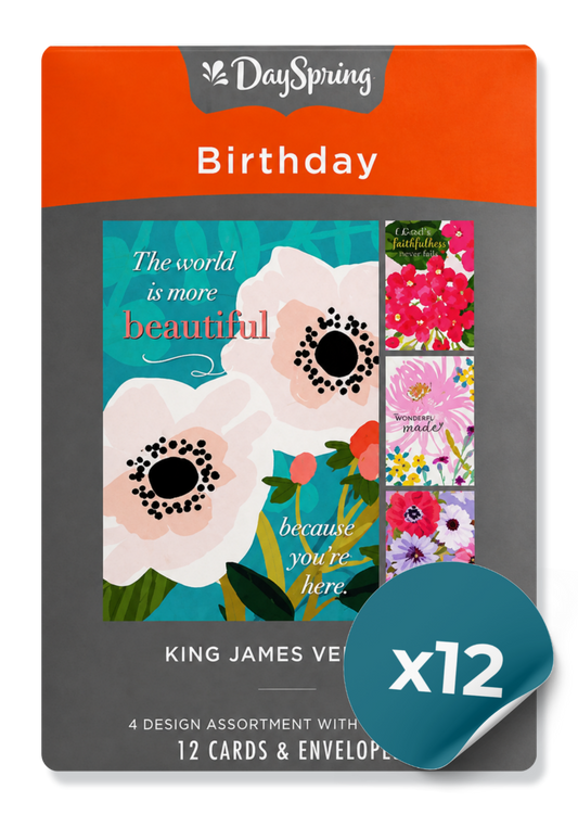 Birthday Card Box: Close Up Floral (12 Cards)