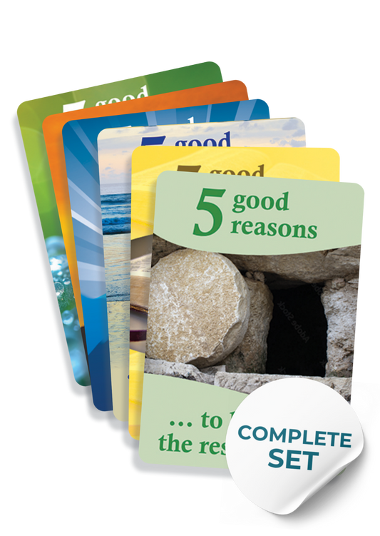 5 Good Reasons A6 Gospel Cards - Complete Set