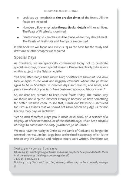 7 Feasts of Jehovah