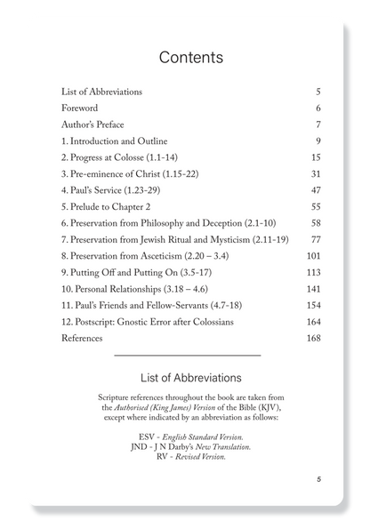 Colossians: The Christian's Progress and Preservation
