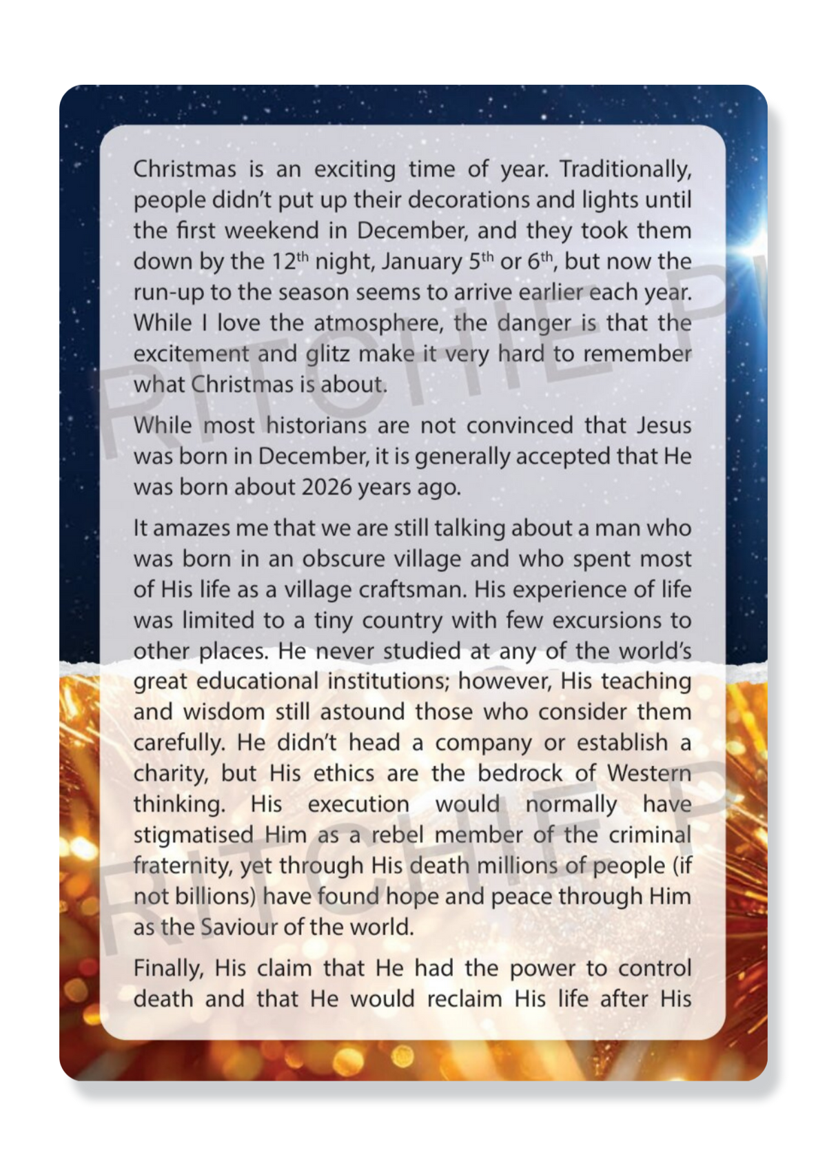 The Truth Beyond the Tinsel