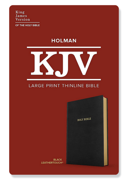 KJV Large Print Ultrathin Reference Bible, LeatherTouch (Black)