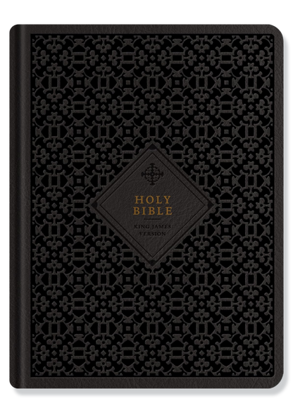 KJV Wide Margin Ornate Tile Bible (Black)