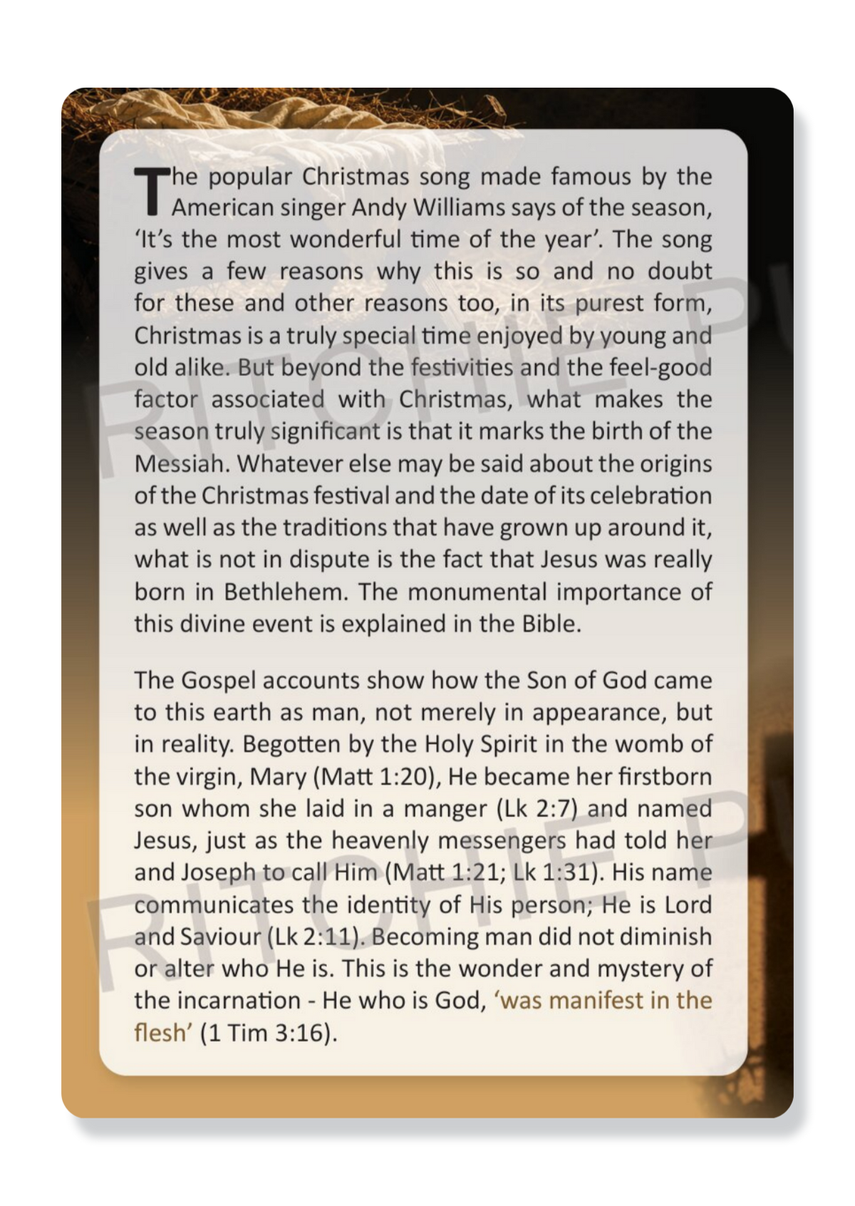 The Manger and the Cross