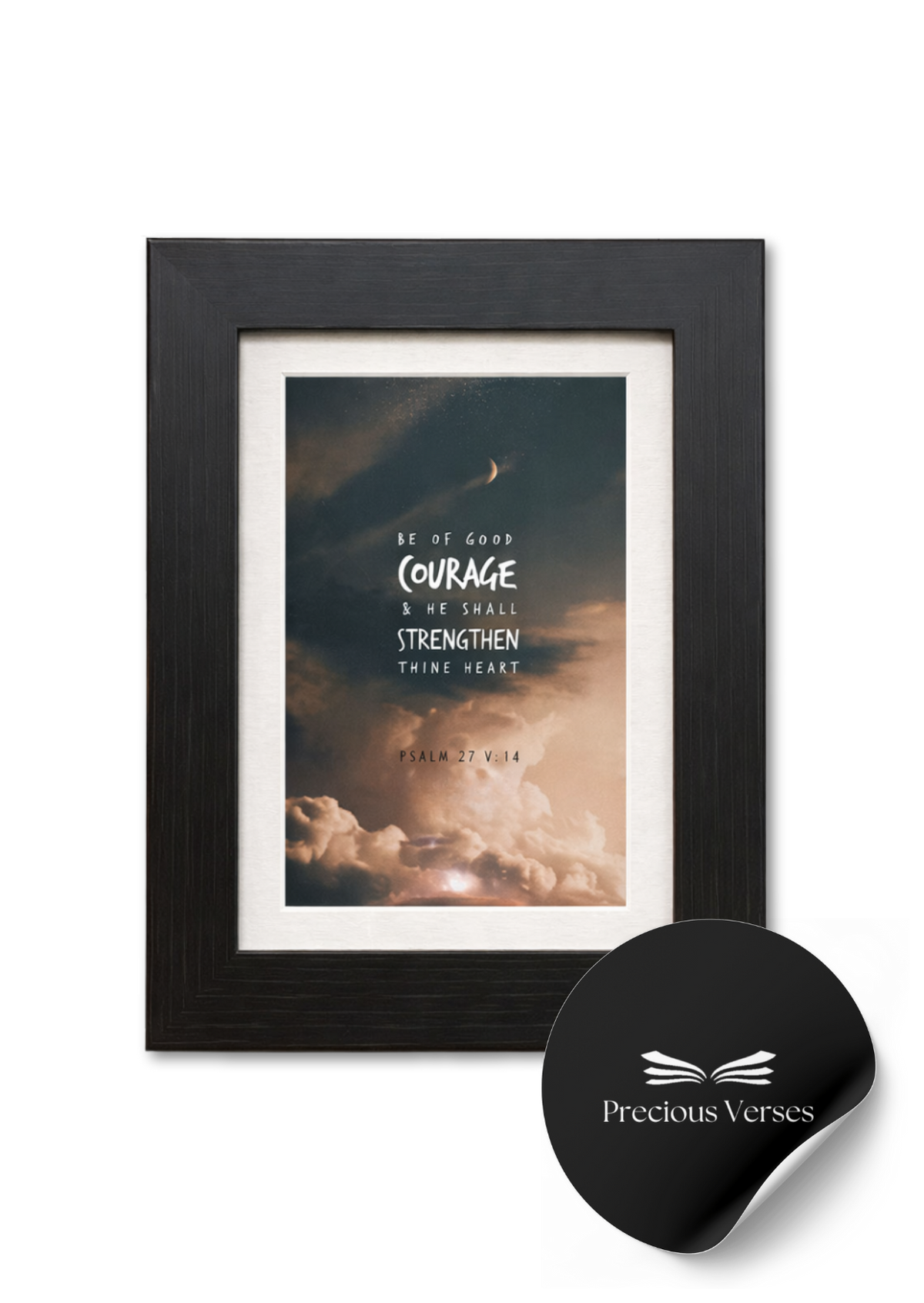Psalm 27:14 Framed Print (Black)