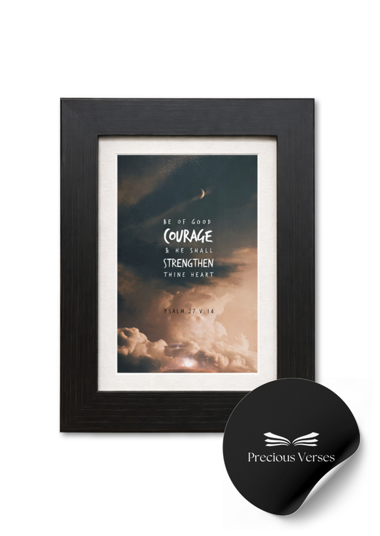 Psalm 27:14 Framed Print (Black)
