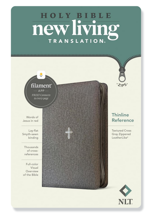NLT Thinline Reference Zip Bible (Grey, Filament App Enabled)