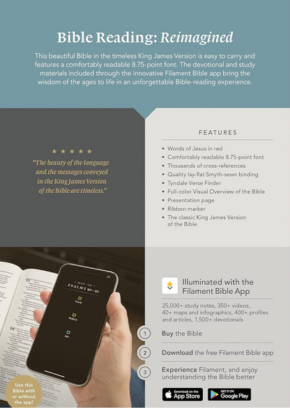 KJV Thinline Reference Bible (Teal, Filament App Enabled)