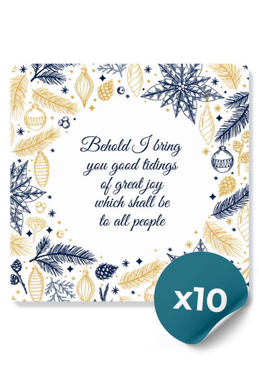 Christmas Cards: Good Tidings of Great in Gold Joy (10 Cards)