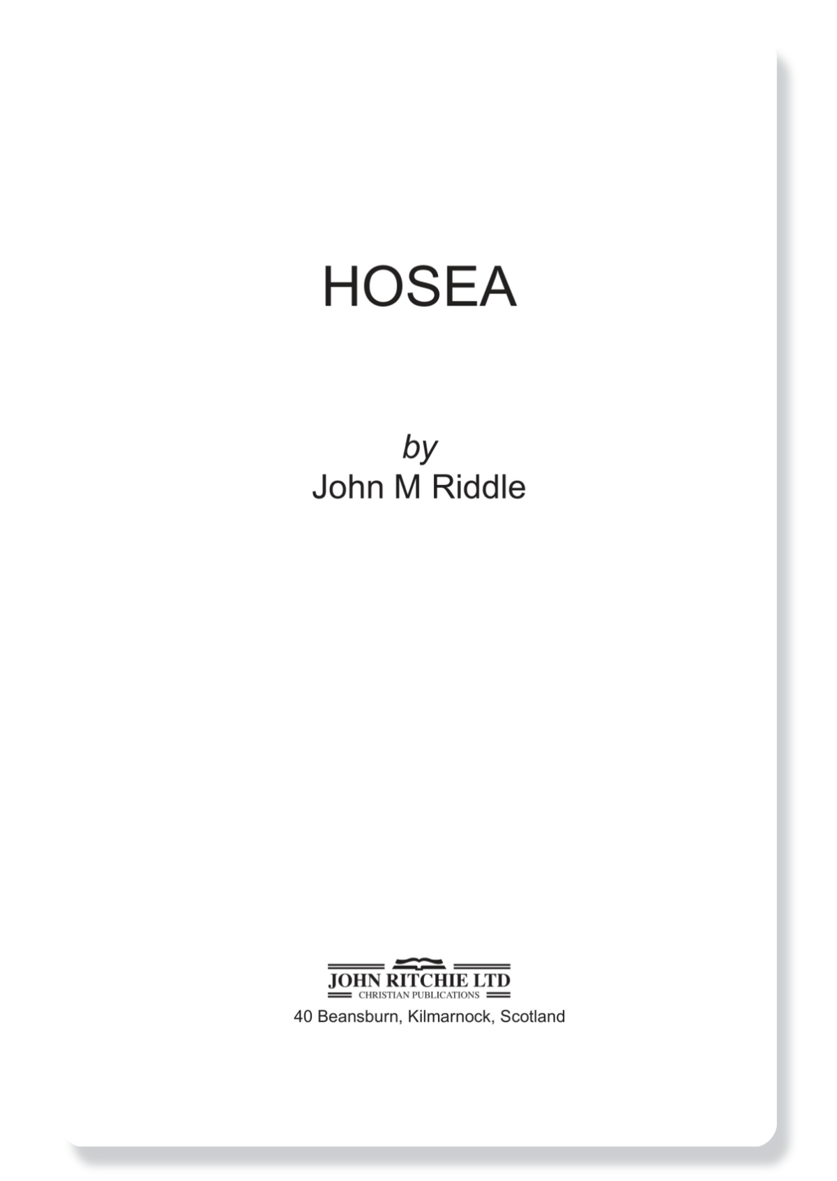 Hosea, Joel, Amos & Obadiah