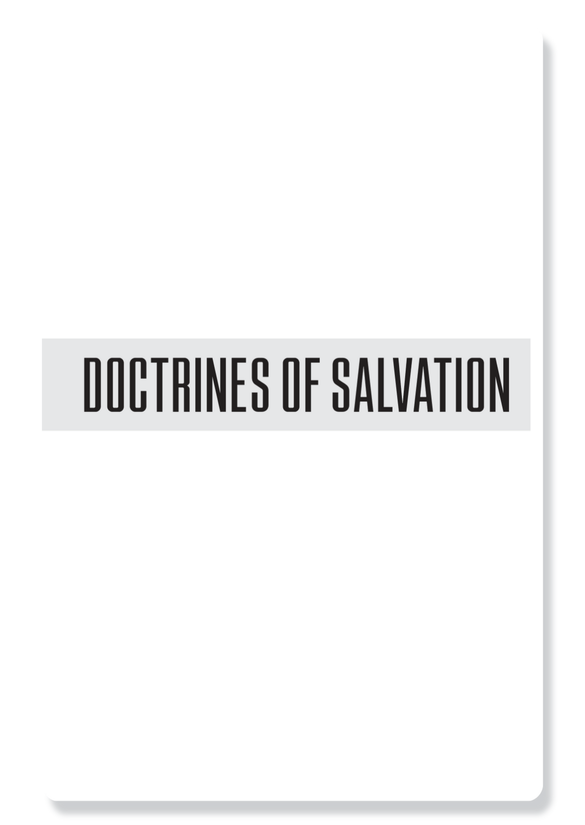 Book 2: Doctrines of Salvation