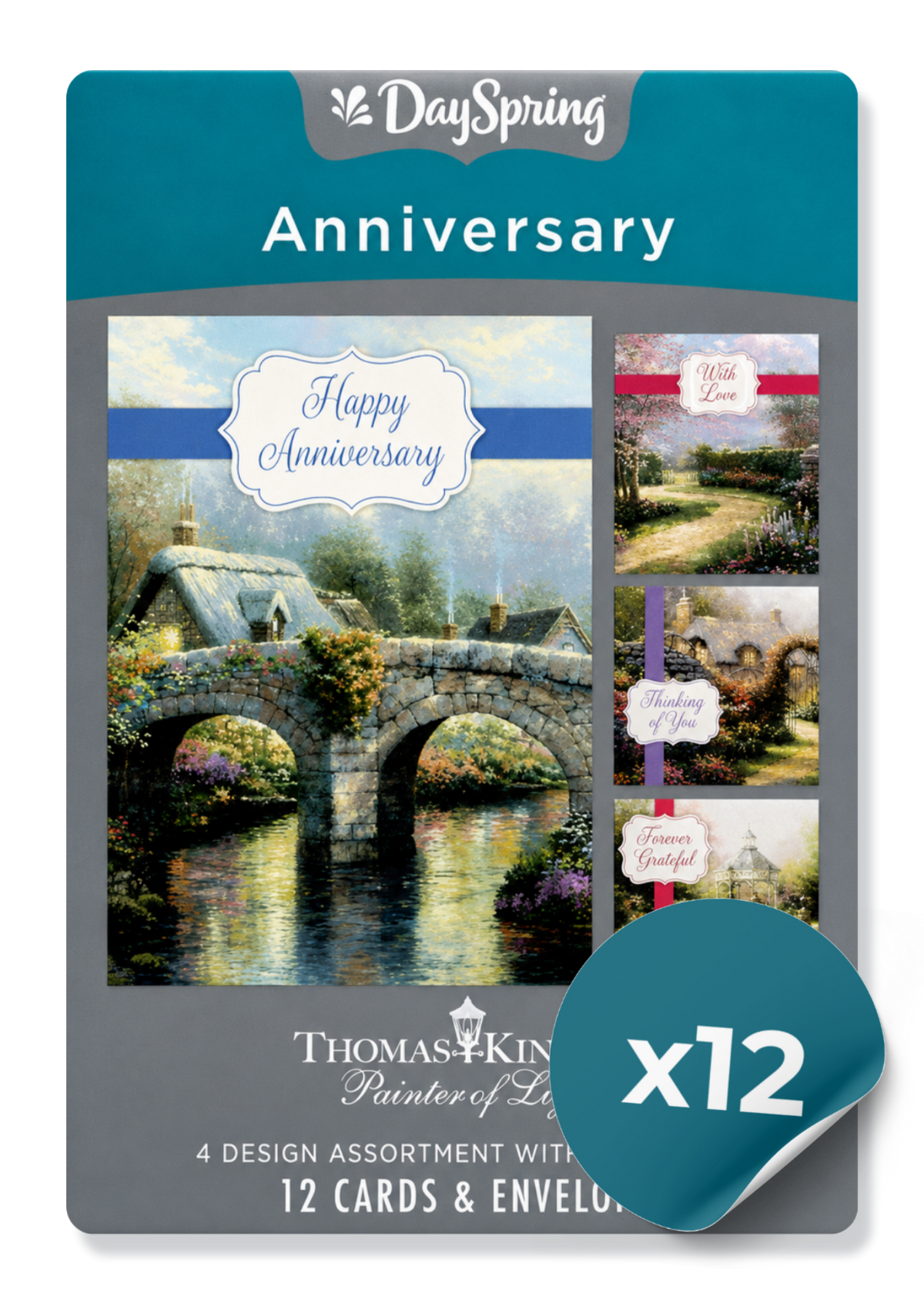 Anniversary Card Box: Thomas Kinkade Paintings (12 Cards)