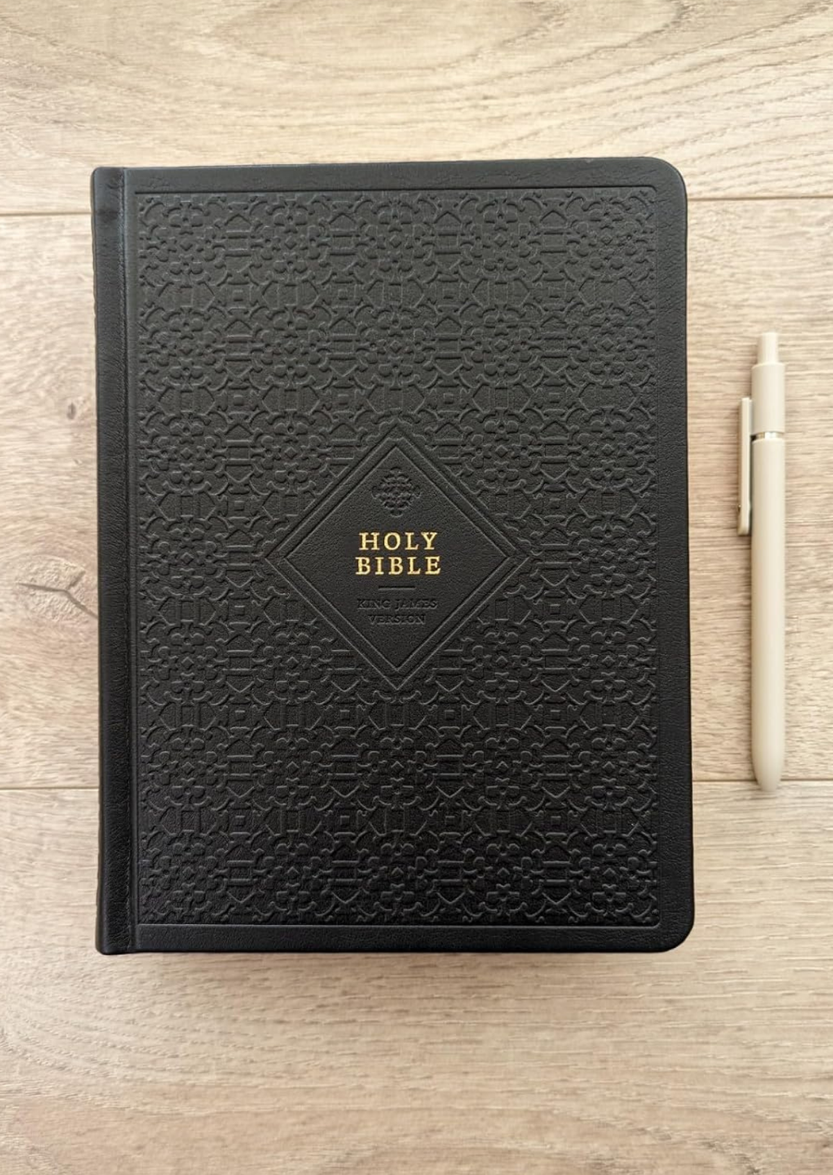 KJV Wide Margin Ornate Tile Bible (Black)