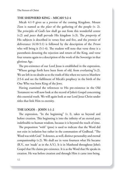 The Person Of Christ