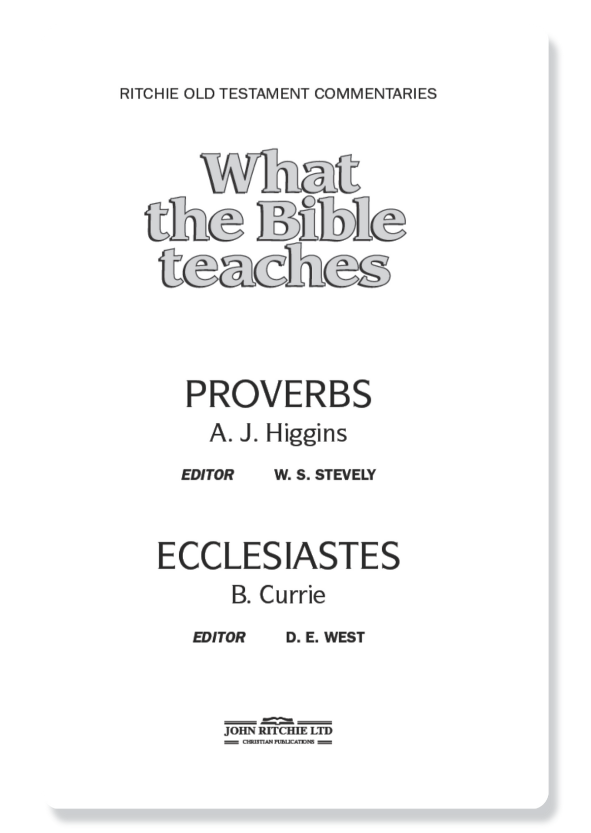 Proverbs & Ecclesiastes