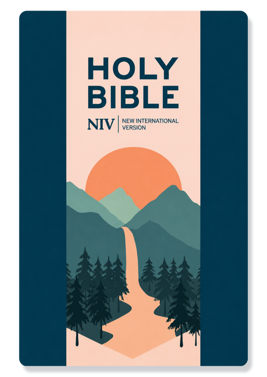NIV Bible Larger Print, With Zip (Navy)
