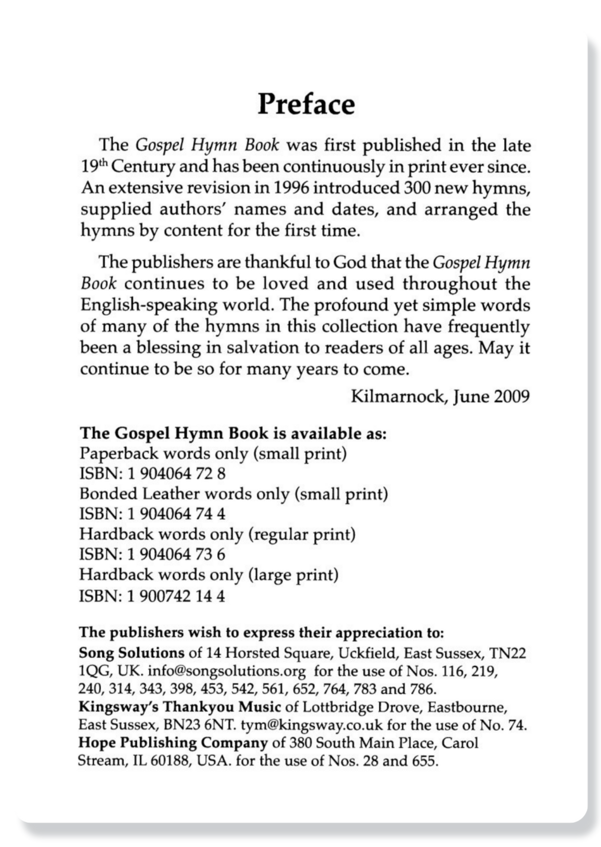 New Gospel Hymn Book