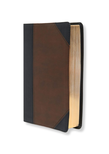KJV Large Print Personal Size Reference Bible, Leathertouch (Black/Brown)