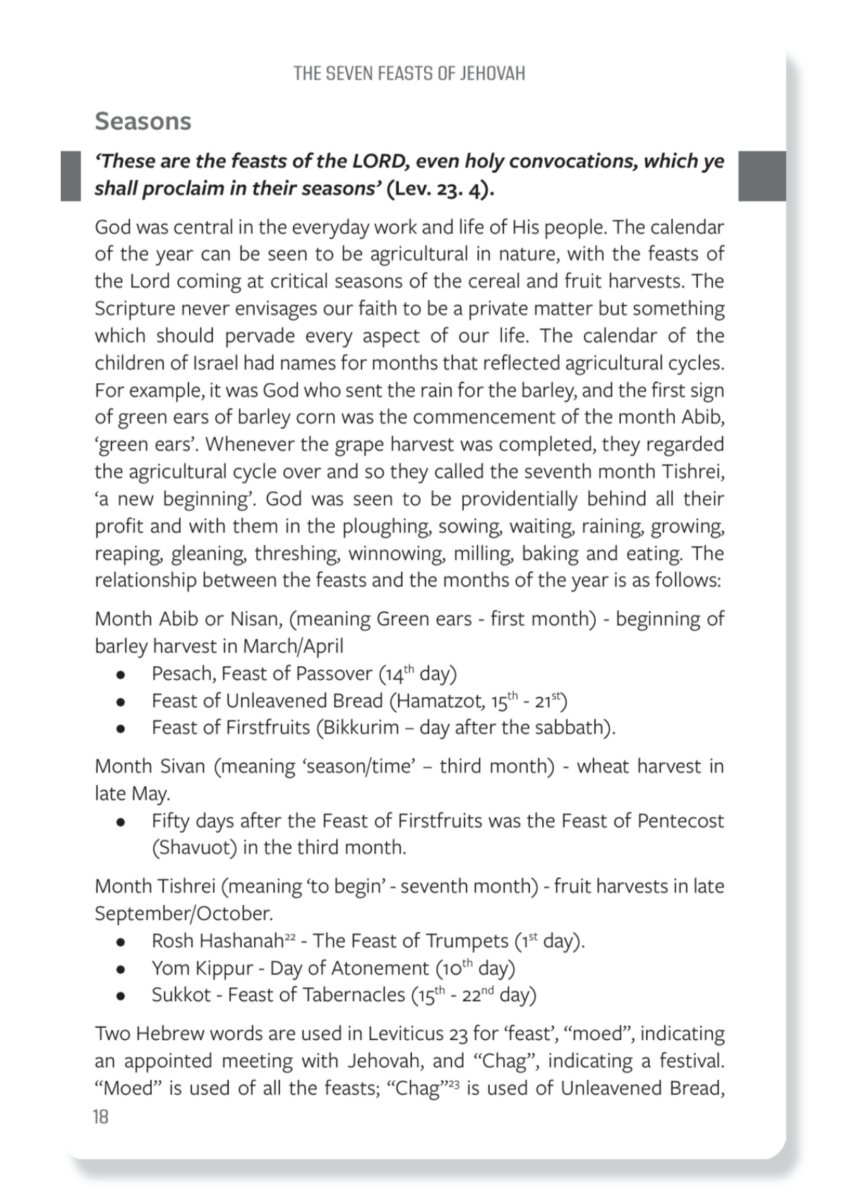 7 Feasts of Jehovah