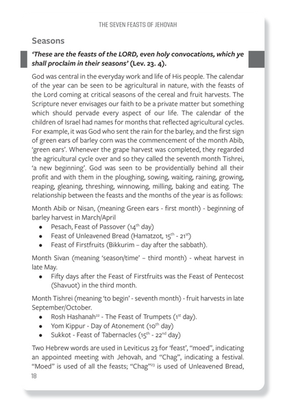 7 Feasts of Jehovah