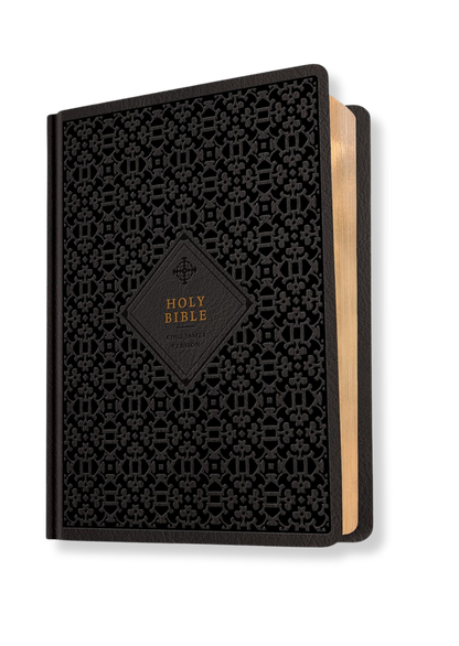 KJV Wide Margin Ornate Tile Bible (Black)