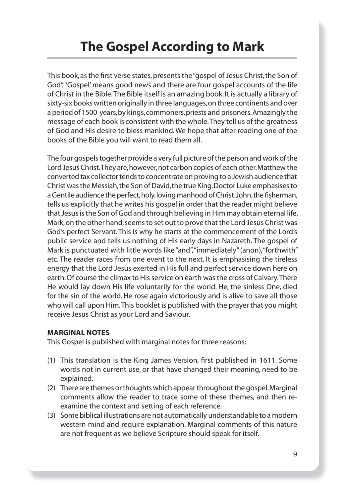 The Gospel of Mark, with Notes