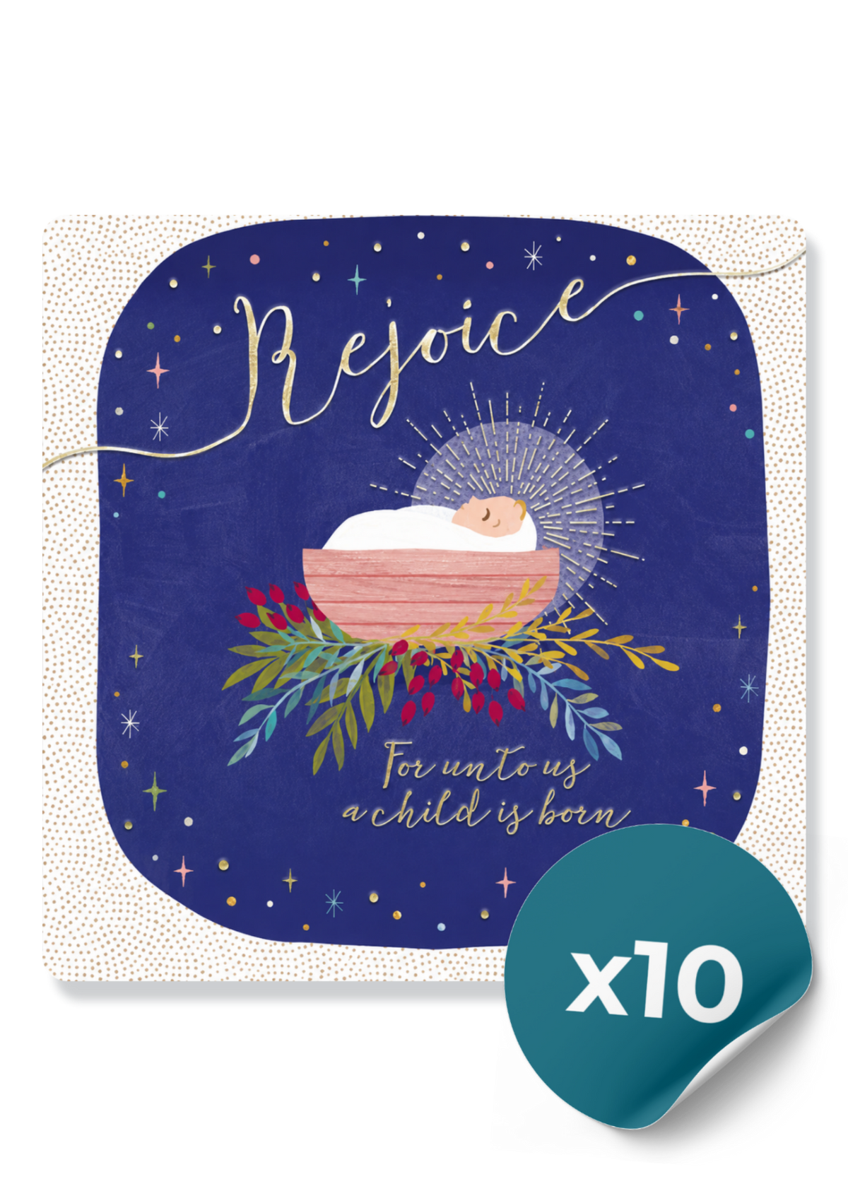 Compassion Charity Christmas Cards: Rejoice (10 Cards)
