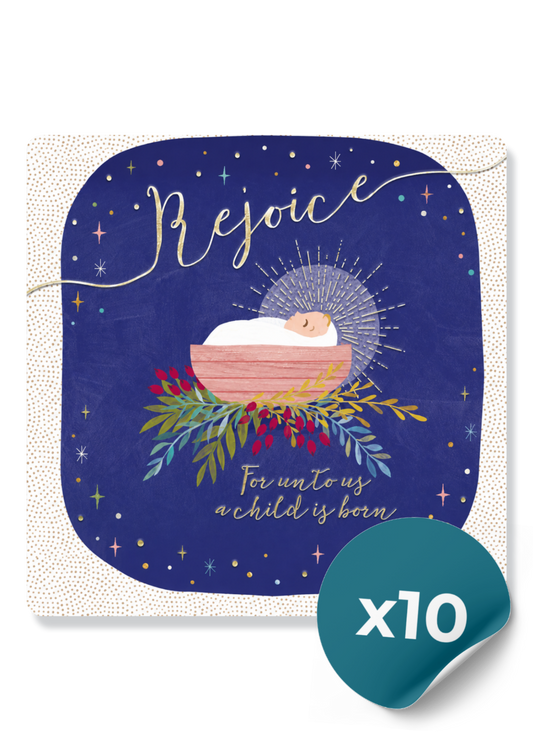 Compassion Charity Christmas Cards: Rejoice (10 Cards)