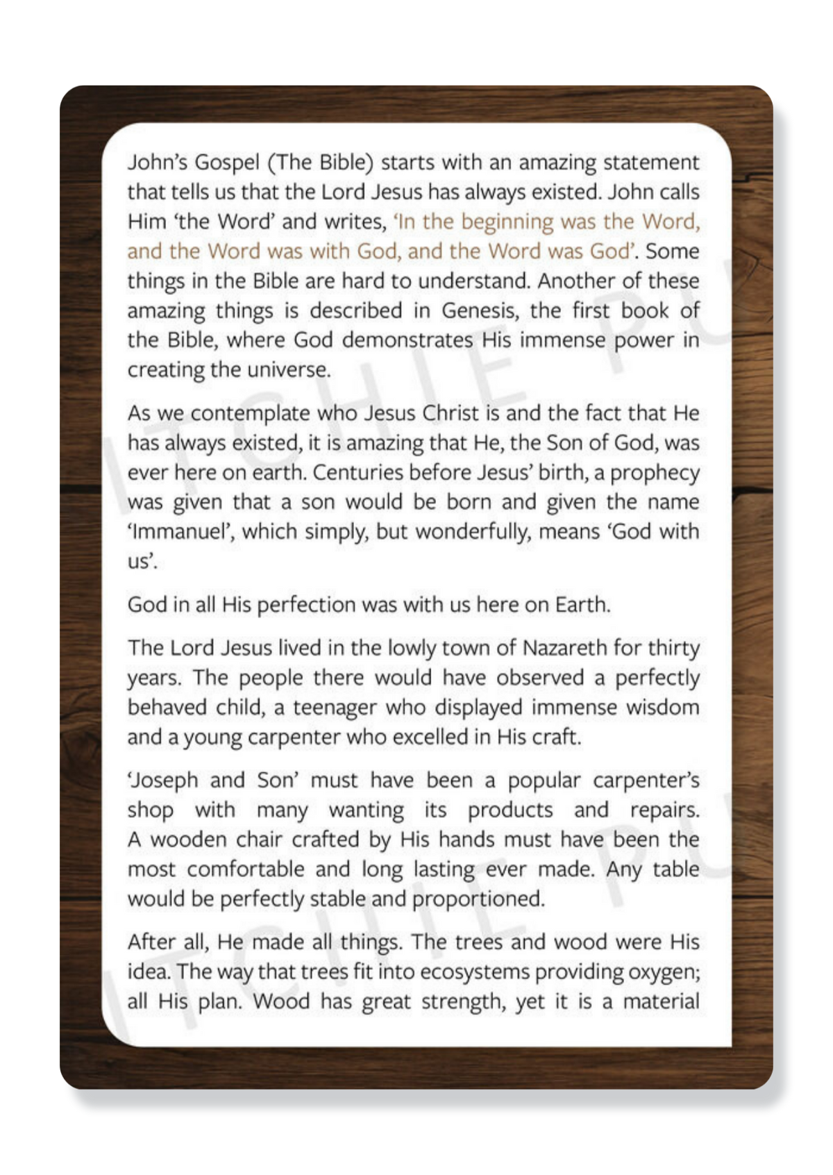 The Greatest Carpenter
