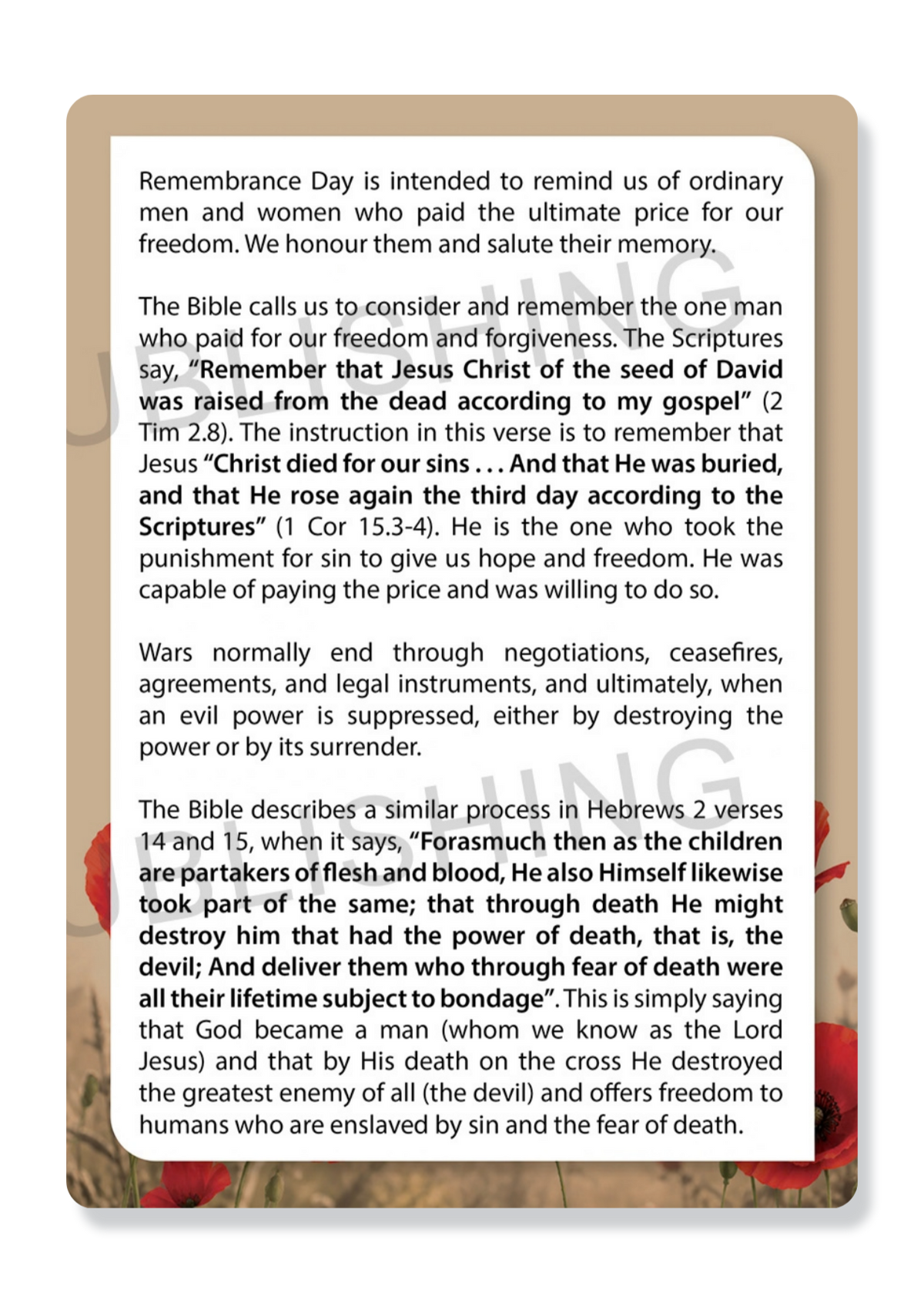Remembrance Day: Honouring Those Who Died