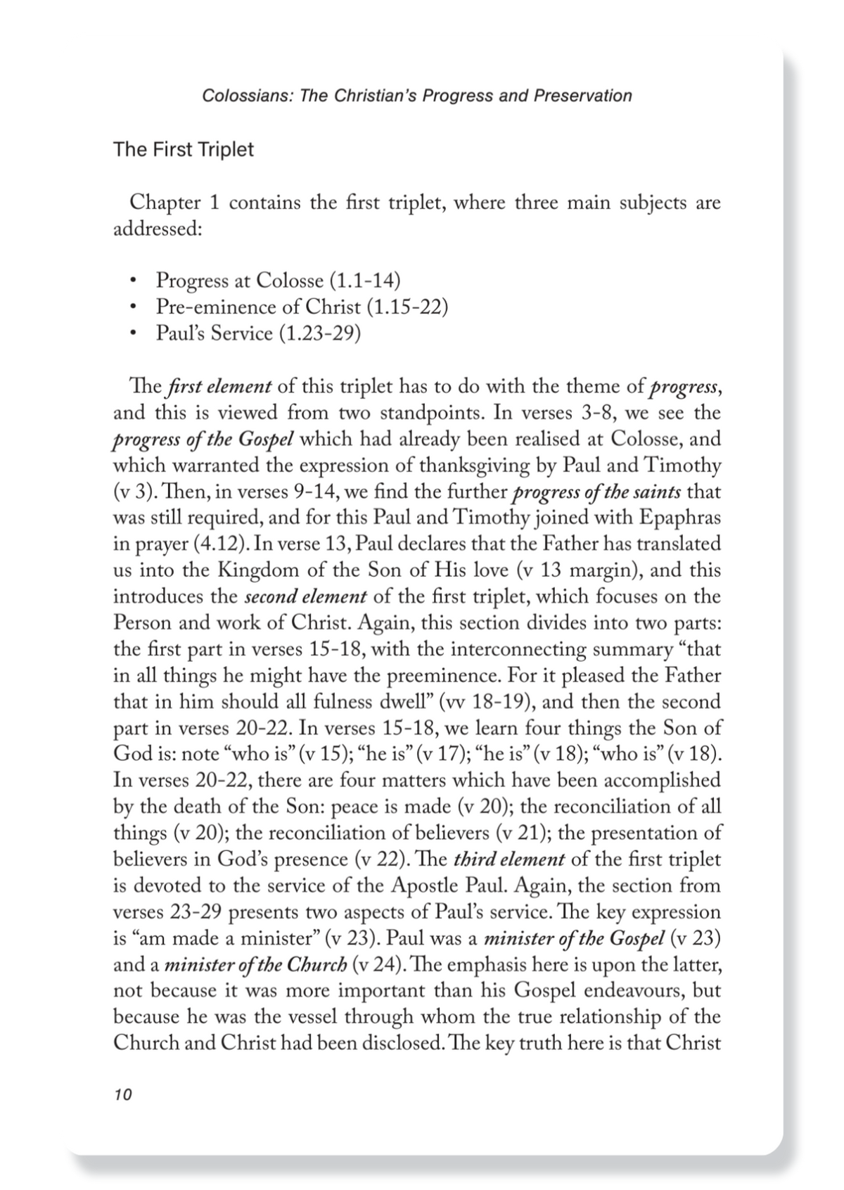 Colossians: The Christian's Progress and Preservation