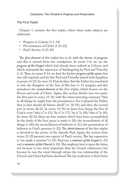 Colossians: The Christian's Progress and Preservation