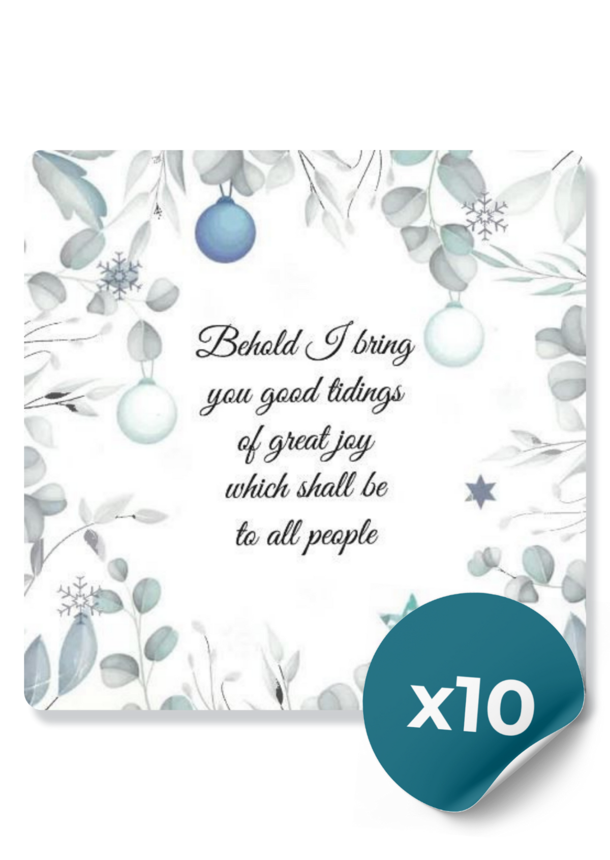 Christmas Cards: Good Tidings of Great Joy in Silver (10 Cards)