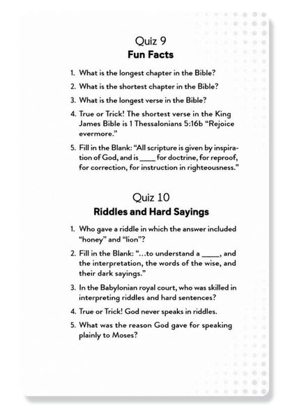 Quick Bible Quizzes