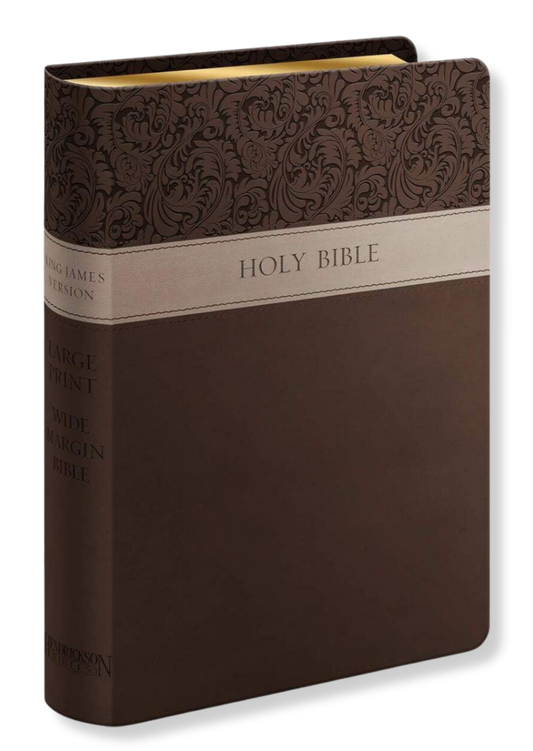 KJV Large Print Wide Margin Bible Imitation Leather (Brown)