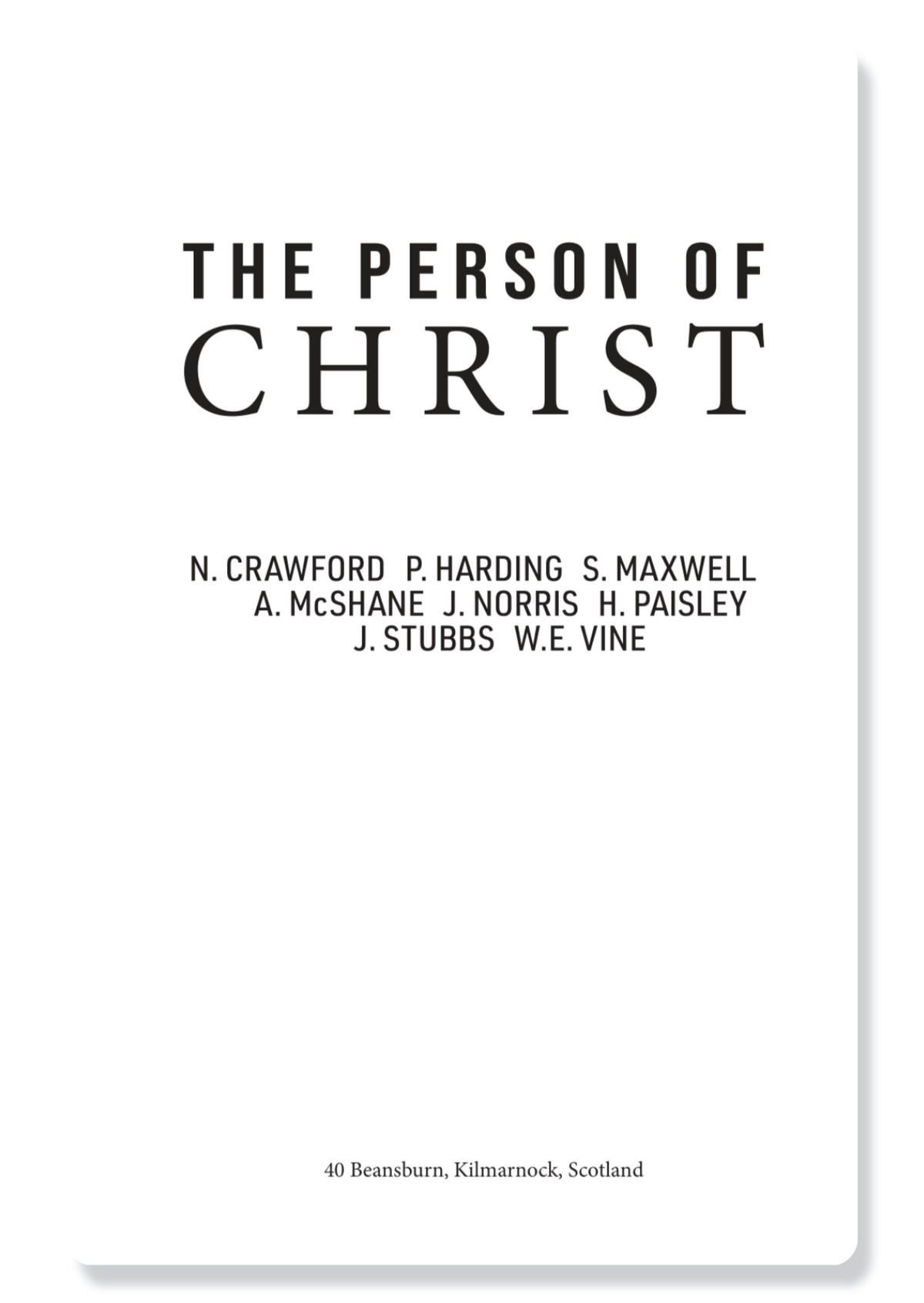 The Person Of Christ