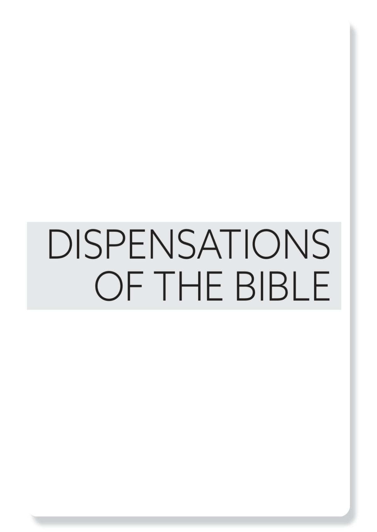 Book 8: The Dispensations