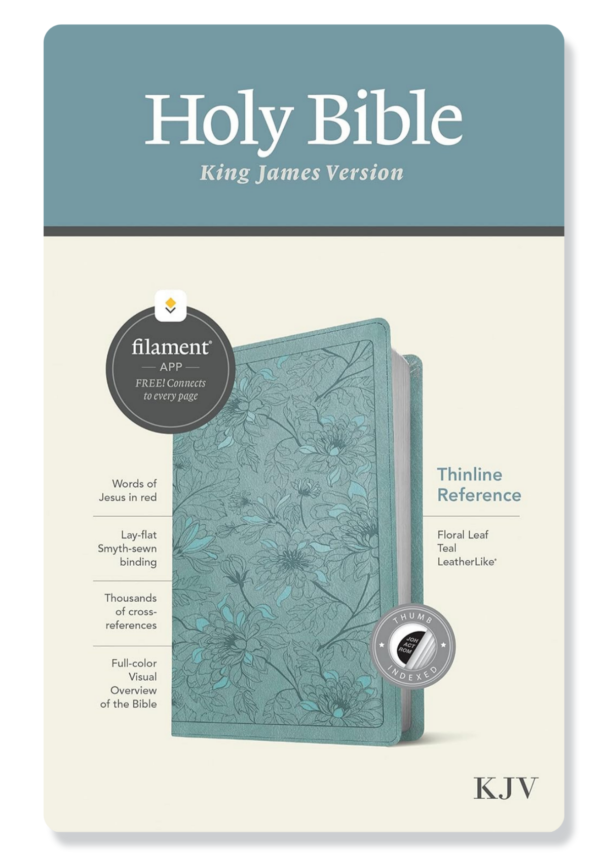 KJV Thinline Reference Bible (Teal, Filament App Enabled)