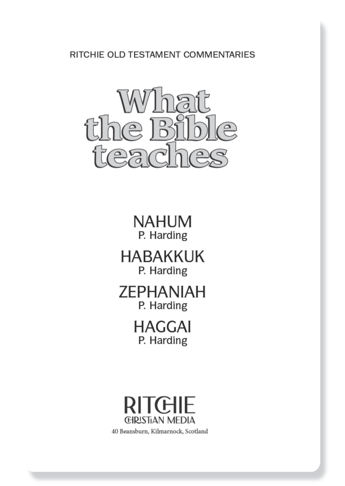 Nahum, Habakkuk, Zephaniah & Haggai