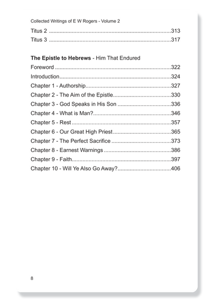 Collected Writings Of E.W. Rogers: Vol 2