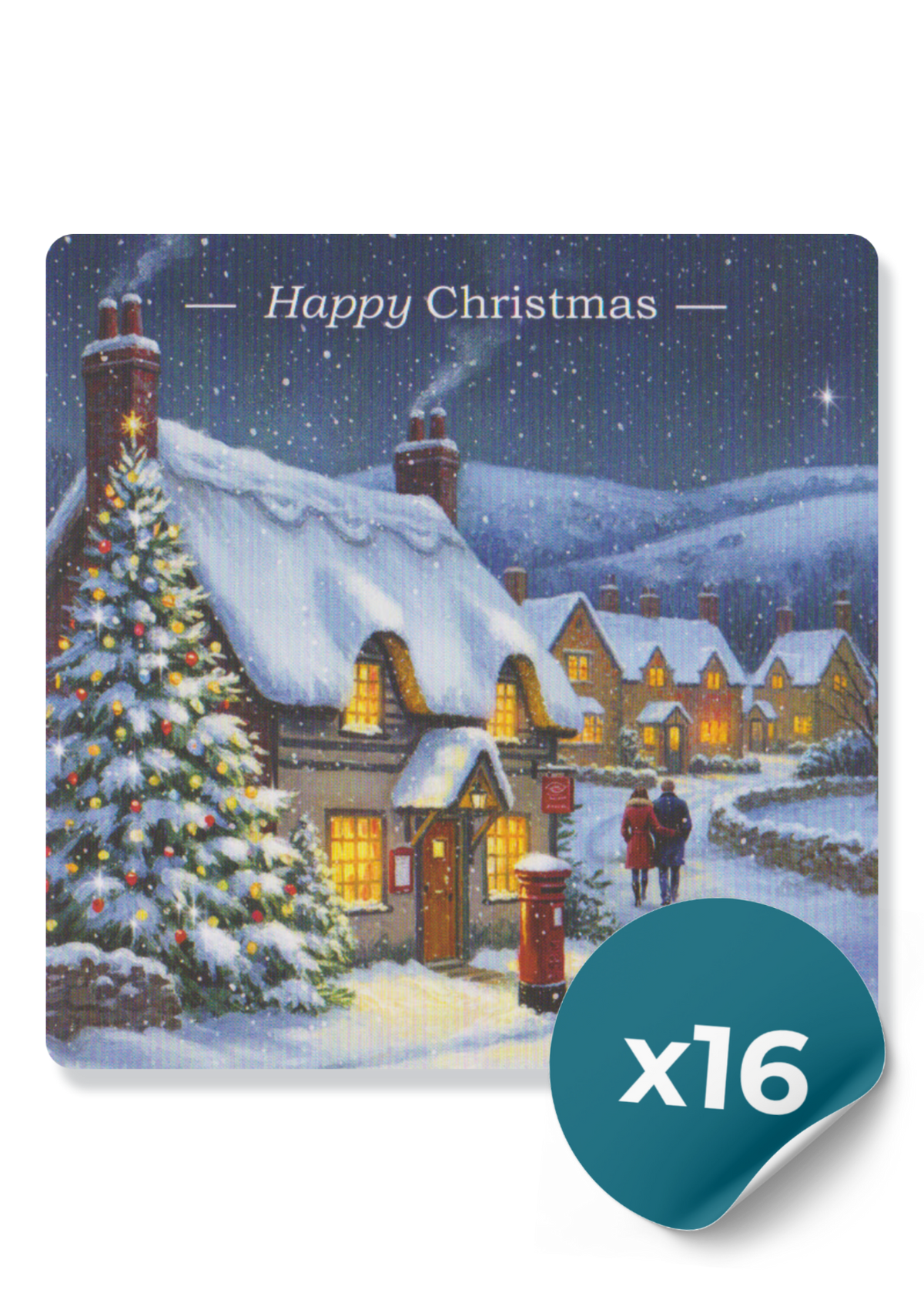 Christmas Cards: Snowy Villages (16 Cards)