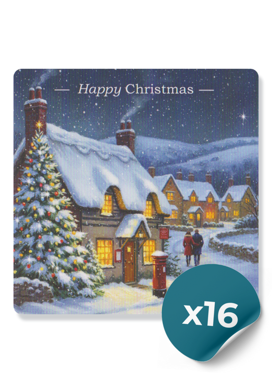 Christmas Cards: Snowy Villages (16 Cards)
