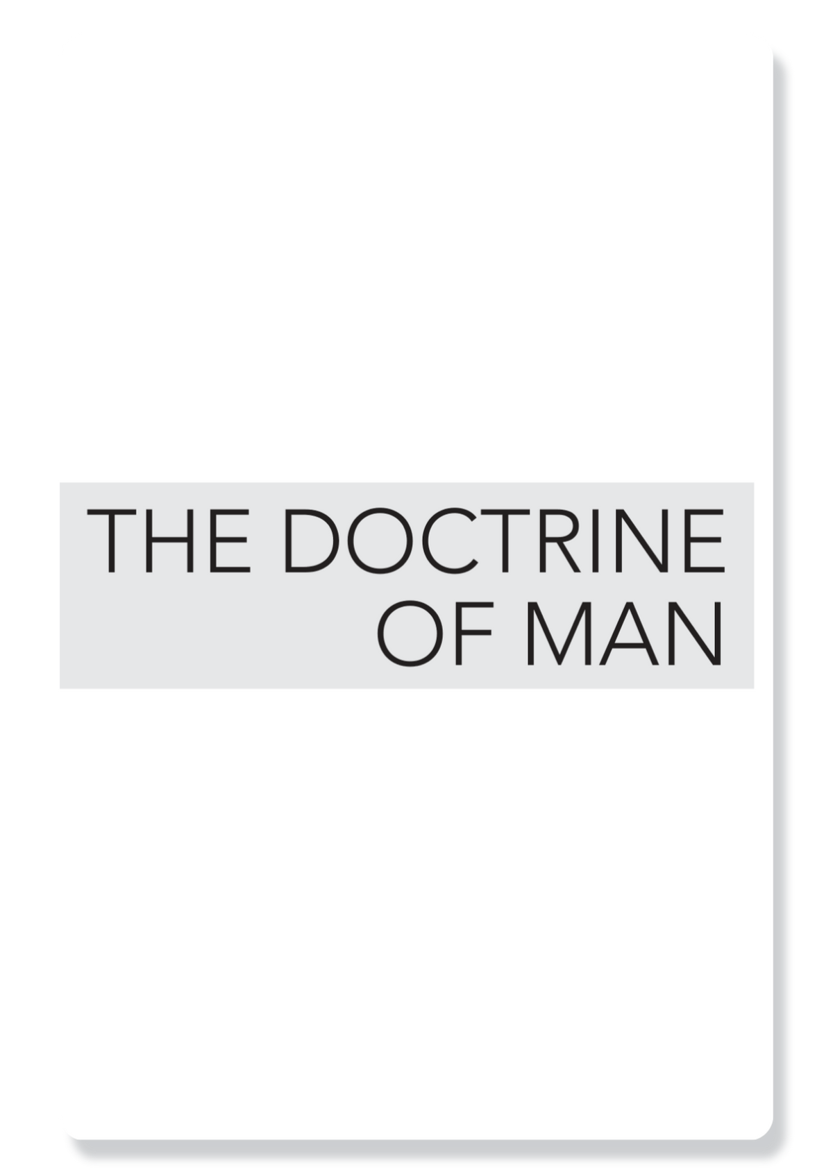 Book 6: The Doctrine of Man