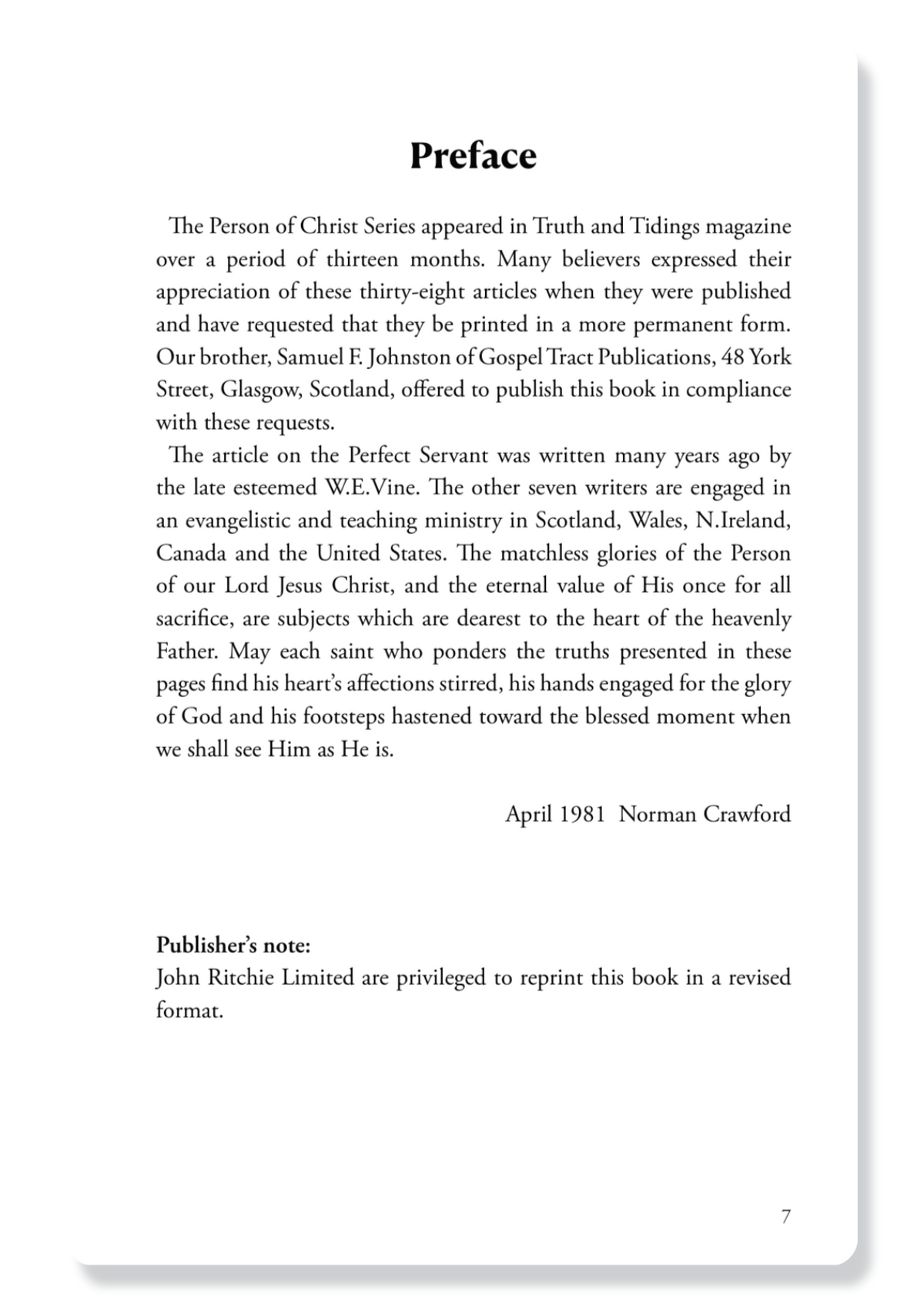 The Person Of Christ